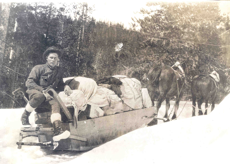Horse-drawn sled, ca. 1920