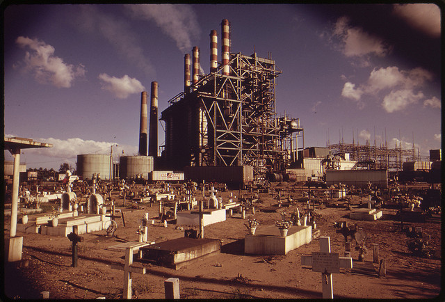 DOCUMERICA: Palo Seco Electric Power Plant Across the Bay From San Juan 02/1973 San Juan, Puerto Rico by John Vachon (1914-1975).