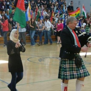 Farima holds Afghanistan's flag