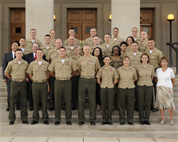 From Left to Right:
1st Row; Capt Barnett, Capt Dunn, Col Ewers, MajGen Ary, Sgt Trosset, SSgt Roubison, Cpl French, Ms. Hooper
2nd Row; Mr. Lahera, Mr. Graham, LtCol Blessing, LtCol McDonald, Ms. Rojo, Ms. Wilkerson, LtCol Francis, SSgt Rieger
3rd Row; Capt Bost, Capt Russell, LtCol Mielke, Sgt Watzig, SSgt Gordon, MSgt McLaughlin, Maj Thompson, Sgt Dawson
4th Row; Capt Catto, Capt Rodman, Sgt Mains, Col Jamison, LtCol Danielson, 2ndLt Jez
