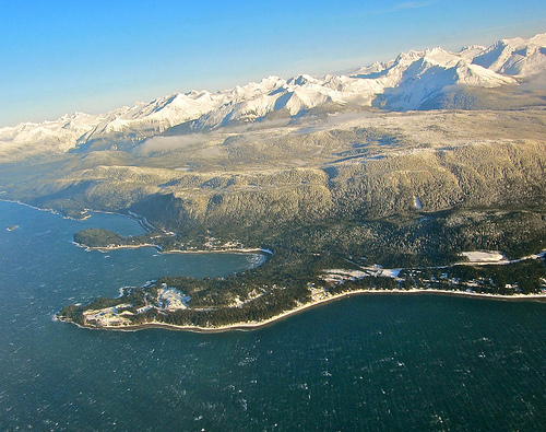 island view from plane