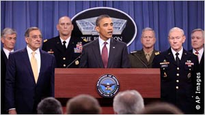 President Obama and defense leaders (AP Images)