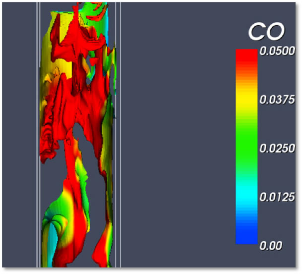 Simulation of a coal jet region. Image credit: Chris Guenther, National Energy Technology 
Laboratory.