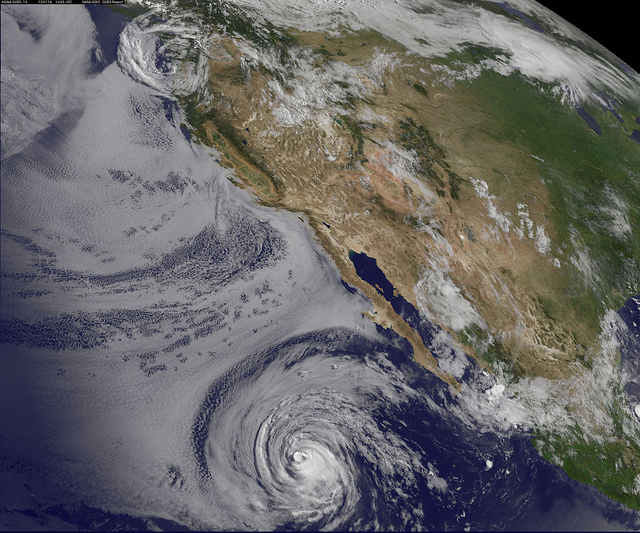 Satellite Sees Hurricane Fabio Still Chasing Emilia's Remnants in Pacific Ocean July 16,2012.