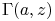 \mathop{\Gamma\/}\nolimits\!\left(a,z\right)