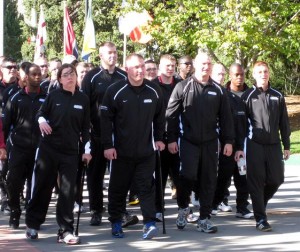 Army Athletes march down the Olympic Path during the opening ceremonies of the Warrior Games.