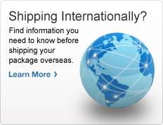 Shipping Internationally? Find information you need to know before shipping your package overseas. Learn more. Image of a globe marked with examples of possible shipping routes.