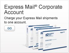 Express Mail Corporate Account. Charge your Express Mail shipments to one account. Go. Image of two Express Mail boxes and one envelope.