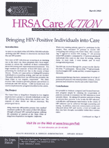 cover for 'HRSA CAREAction. Bringing HIV-Positive Individuals into Care (March 2000) 
'