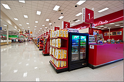 Photo of the checkout area of the Thornton, Colorado, SuperTarget.