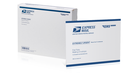 Image of Express Mail shipping supplies.