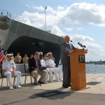 Congressman C.W. Bill Young welcomes the civilian captain and crew of USNS Spearhead to St. Petersburg, Fla.