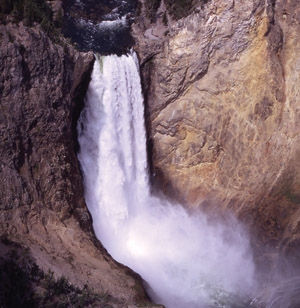 The deafening roar of a waterfall, such as can be heard at Lower Yellowstone Falls, forms a memorable part of the experience for many visitors