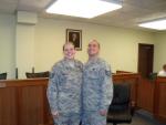 Photo 1: TSgt Gabrielle Prebula and her spouse, TSgt Rich Prebula, show off
their new stripes.  NOTE:  TSgt Rich Prebula was promoted to Technical
Sergeant a month earlier on 1 September 2009.  Congrats to both!  
