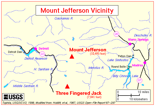 Map, Mount Jefferson and Vicinity, includes Three Fingered Jack