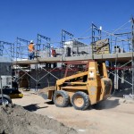 Part of the Mesa del Sol office of a U.S.-Japanese smart grid collaborative to test various energy technologies. Pictured is the construction site where the control building is being built.(Albuquerque Journal /Richard Pipes)