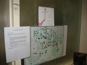 A campus map hangs at Michigan State University (Creative commons photo by Flickr user druark)