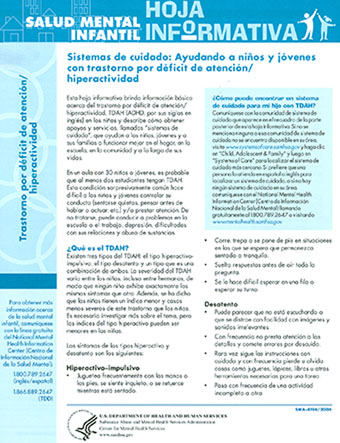 Ayudando a ninos y jovenes con trastorno por deficit de atencion/hiperactividad: Sistemas de cuidado