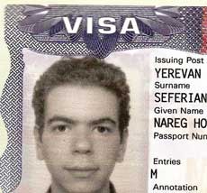 My visa, issued by the embassy in Yerevan