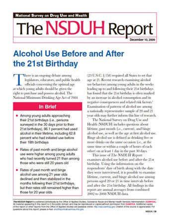 Alcohol Use Before and After the 21st Birthday