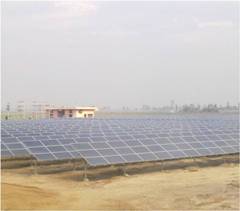 Field of solar-energy panels in developing country