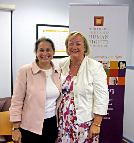 U.S. Consul General Kamala Lakhdhir (left) pictured with outgoing Northern Ireland Human Rights Commissioner Monica McWilliams.