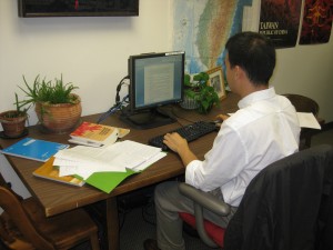 Working in the GWU library