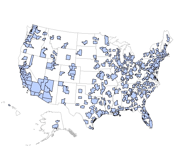 Map of MSAs