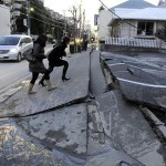 Japan's massive 8.9-magnitude earthquake collapsed a pedestrian road in Urayasu city, Chiba prefecture, Japan, March 11, 2011. (Photo: AFP)