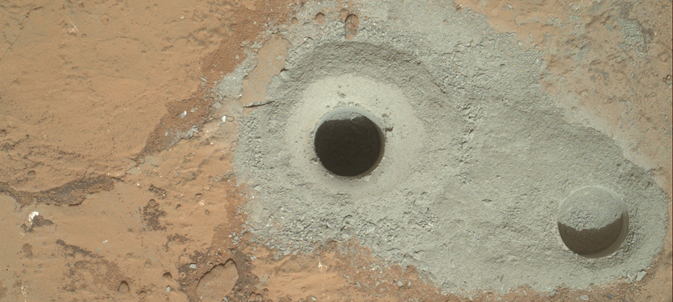 Curiosity's first sample drilling