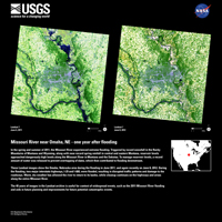 Missouri River near Omaha, NE - one year after flooding