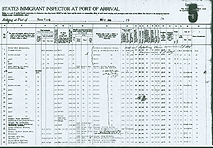 Page from Passenger list