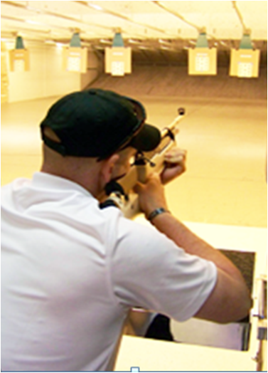 Warrior Games Army shooter SSG Kory Irish trains at the Whispering Pines Gun Club in Colorado Springs, CO.