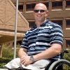 Man sitting in wheel chair