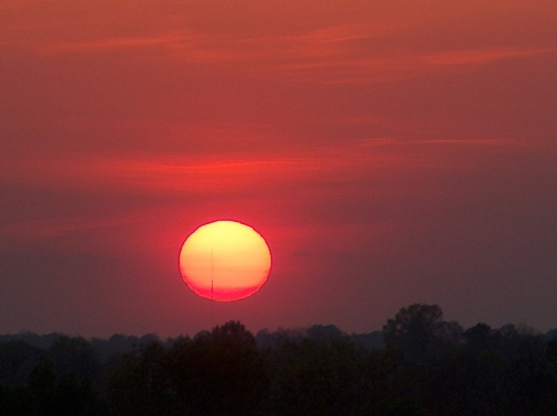 Sunset on a hot summer day