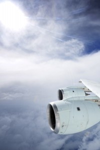 The eye of Hurricane Earl is shown outside the window of a DC-8 aircraft as air samples are gathered for a NASA study Georgia Tech scientists found living microorganisms in the samples. (Photo: NASA)