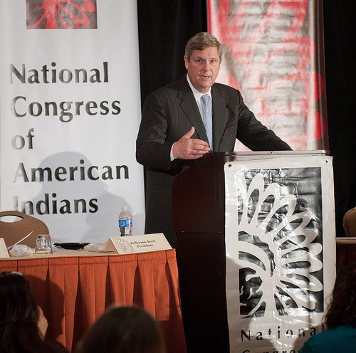Agriculture Secretary Tom Vilsack today joined tribal leaders from across the nation at the National Congress of American Indians Tribal Nations Legislative Summit in Washington, D. C. on Wednesday March 7, 2012, where he announced investments of $900,000 for positive nutrition education and physical activity habits that can lead to healthier lifestyles. USDA photo by Lance Cheung.