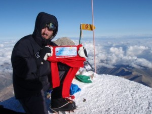 AW2 Veteran Keith Deutsch smiles after the 18,510-foot climb.