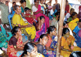 Photo of women participating in a skills-building and empowerment workshop in Tamil Nadu, India. Source: Anna Williams