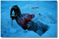 Researchers sawing