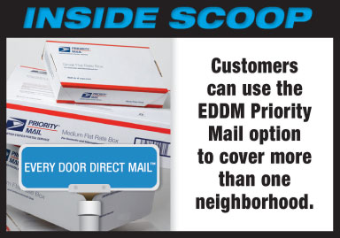 Inside Scoop graphic: Customers can use the EDDM Priority Mail option to cover more than one neighborhood..