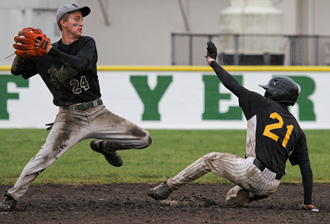 Kadena vs. Kubasaki baseball players Regina Thorp 2010