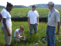 Photo of 2006 summer interns in the field
