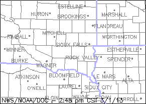 Map of 3/1/13 Spots