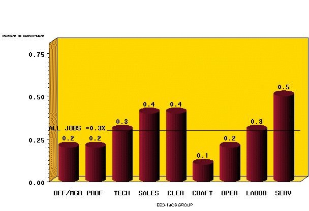 Chart: Distribution of Native American Women by Job Group