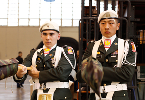 JROTC Drill Members practicing