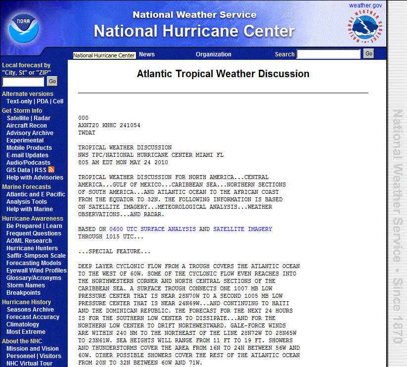 Tropical Weather Discussion