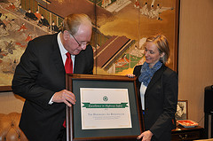Rockefeller receives award from National Safety Council President Janet Froetscher