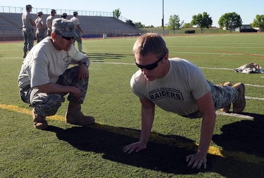 Cadet doing a pushup