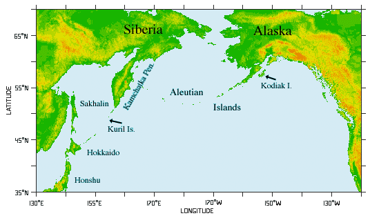 map of the North Pacific Ocean islands